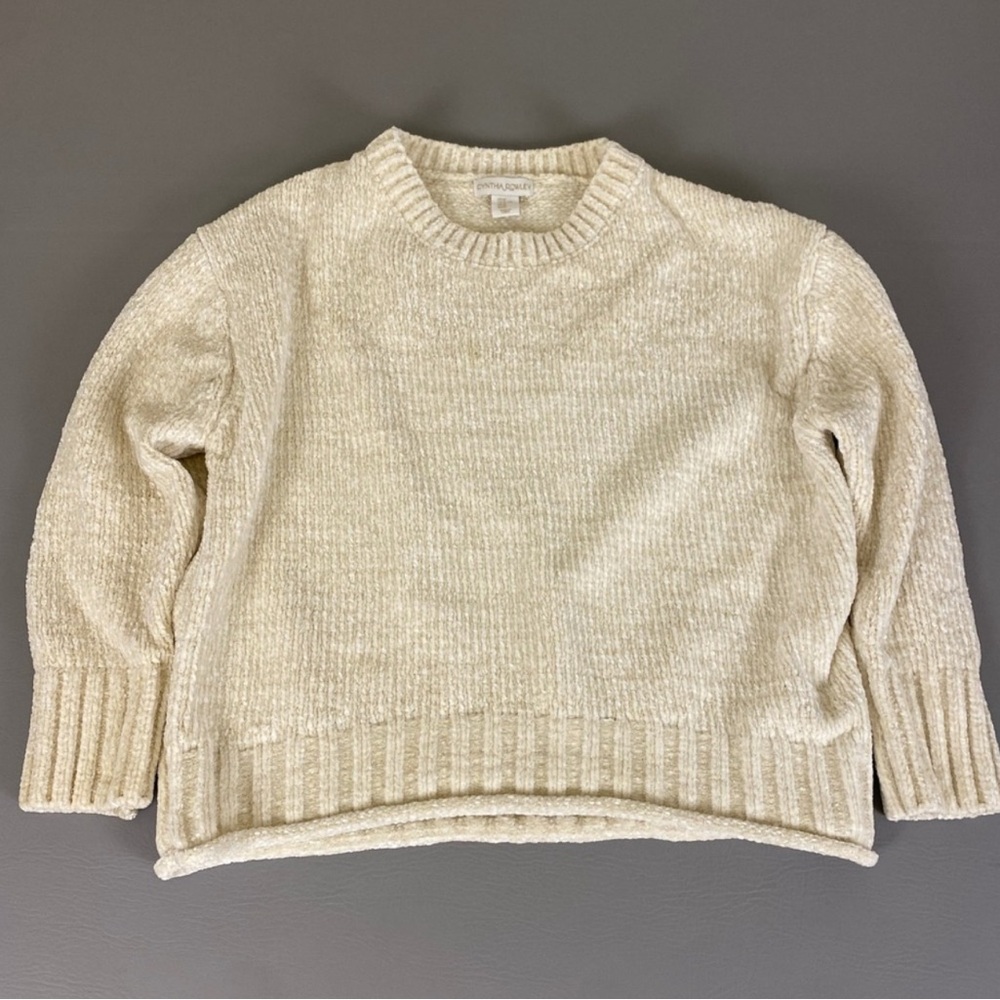 Cynthia Rowley Cream Chenille Knit Sweater | Size Medium | Excellent Condition